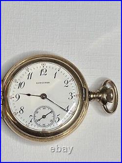 Longines Antique Early 1900's Pocket Watch & Cashier Case 33 mm For Parts/Repair