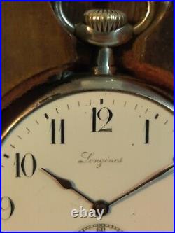 Longines Pocket Watch. Cal 18,79. Circa 1910. Swiss. Open Face Case Silver 0,900