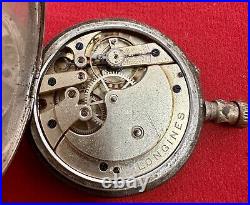 Longines Pocket Watch Movement + Silver Case Working Restore/parts