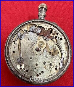 Longines Pocket Watch Movement + Silver Case Working Restore/parts