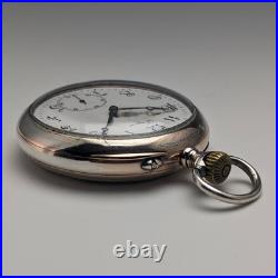 Longines pocket watch 1911 Antique Niero decorated silver side case working