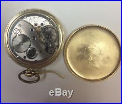 Lord Elgin Pocket Watch 21 Jewels size 17 14K Yellow Gold Case
