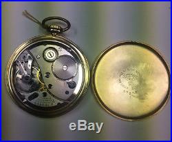 Lord Elgin Pocket Watch 21 Jewels size 17 14K Yellow Gold Case
