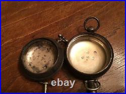 Lot 6 Antique Sterling Silver Coin Silver Pocket Watch Case Lot 238 Grams Scrap