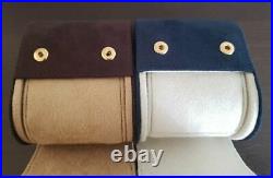 Louis Vuitton Brown Navy Travel Watch Case Storage Box Authentic Suede