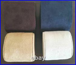 Louis Vuitton Brown Navy Travel Watch Case Storage Box Authentic Suede