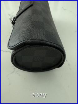 Louis Vuitton Damier Graphite 3 Watch Case N41137 Retails $1,220