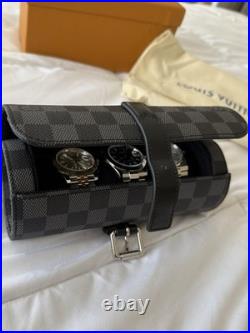 Louis Vuitton Monogram Eclipse 3 Watch Case M43385 Retails $1,220