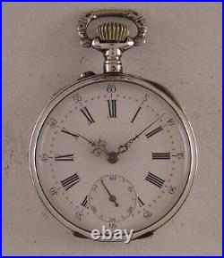 Lovely Silver Case Cylindre 120-Years-Old French Pocket Watch MINT Serviced