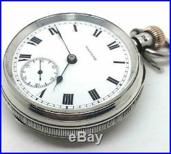 Lovely Working 1915 Silver Cased Waltham Pocket Watch Serial 19158296