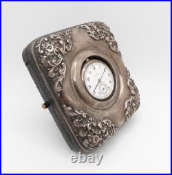 Lyceum Sterling Silver Pocket Watch w. Flower Case Stand Sold As Is For Parts