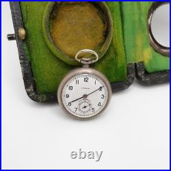 Lyceum Sterling Silver Pocket Watch w. Flower Case Stand Sold As Is For Parts