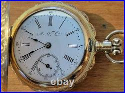 Marvin Pocket Watch Hunter case Gold Plated mouvement 15s