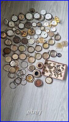 Mega Lot Of Pocket Watches Movements And Cases BEST OFFER