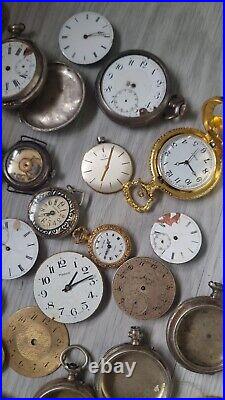 Mega Lot Of Pocket Watches Movements And Cases BEST OFFER