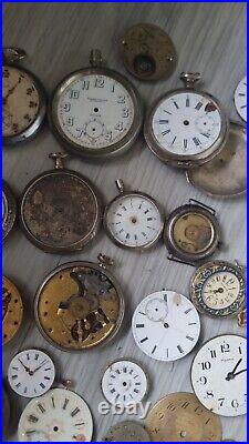 Mega Lot Of Pocket Watches Movements And Cases BEST OFFER