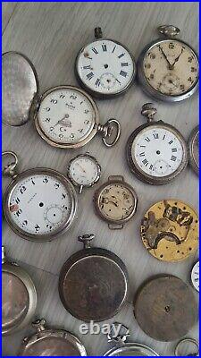 Mega Lot Of Pocket Watches Movements And Cases BEST OFFER