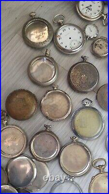 Mega Lot Of Pocket Watches Movements And Cases BEST OFFER