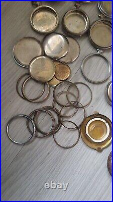 Mega Lot Of Pocket Watches Movements And Cases BEST OFFER