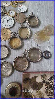 Mega Lot Of Pocket Watches Movements And Cases BEST OFFER