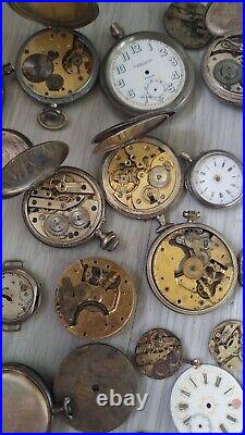 Mega Lot Of Pocket Watches Movements And Cases BEST OFFER