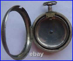 Meuron Calendar Pocket watch open face silver case 58 mm. In diameter