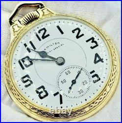 Minty Hamilton 992b Railroad Pocket Watch In Excellent Condition In Boc Case