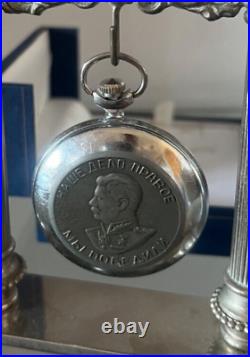 Molnija Pocket Watch Medal Stalin Manual Winding Savonette Works Vintage