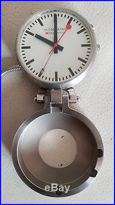 Mondaine Watch Ltd pocket watch, Official Swiss Railway Design with case