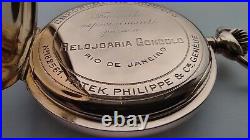 NEAR MINT PATEK PHILIPPE GONDOLO POCKET WATCH RARE 24h RED DIAL 56mm GOLD CASE