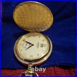 New Rare ROTARY Pocket Watch with Chain with Day of Month Never Worn or Carried
