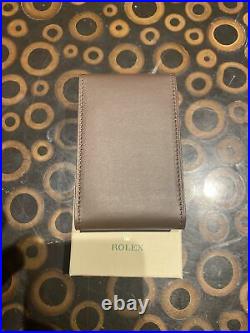 New Rolex Brown Calf Leather Travel Case Watch Pouch