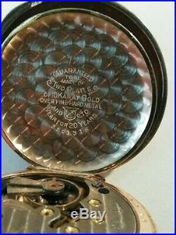 New York standard (1899) 6S. Fancy dial 7 jewels 10K. Gold filled hunter case