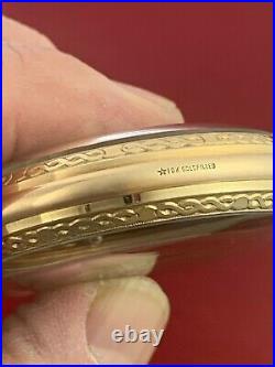 Nice 16 Size 10k Yellow Gold Filled Bar Over Crown Display Pocket Watch Case
