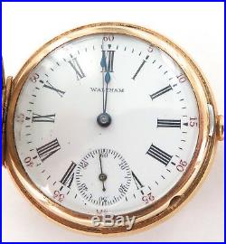Nice Case / 14k Gold 1901 Waltham Seaside Grade 0s 7j Ladies Pocket Watch