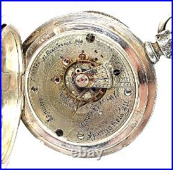 OF Railroad Illinois Bunn Special Pocket Watch Heavy Deuber Silver Case 18S 21J