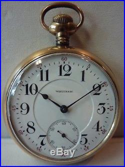 OUTSTANDING 18s 23j WALTHAM VANGUARD 1903 RAILROAD POCKET WATCH with RAILROAD CASE