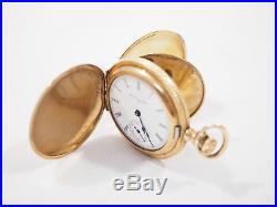 Old Antique Running 1900 Elgin 0s 20 Year Double Hunter Case W Diamond P Watch