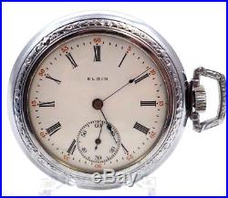 Old Antique Running 1910 Silver Elgin 6s 15 Jewel Pocket Watch Defiance OF Case