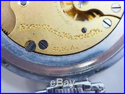 Old Antique Running 1910 Silver Elgin 6s 15 Jewel Pocket Watch Defiance OF Case