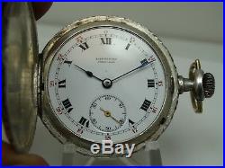 Old Longines Silver Pocket Watch Beautiful Engraved Case