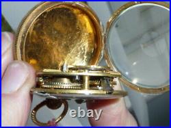 Old Verge Fusee Pocket Watch In Gold Gilded Case