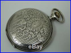 Old Zenith Silver Hunter Pocket Watch Beautiful Engraved Case