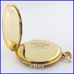Omega 14K Solid Gold Cal 38M. S. Ornate Hunting Case Art Deco Pocket Watch 51mm