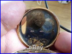Omega 9ct Gold 21 Jewels Antique Gents Pocket Watch Working Dennison Case