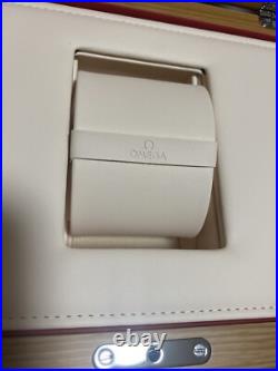 Omega Genuine watch box case Wooden Booklet Card case Pouch Outer box MINT