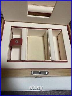 Omega Genuine watch box case Wooden Booklet Card case Pouch Outer box MINT