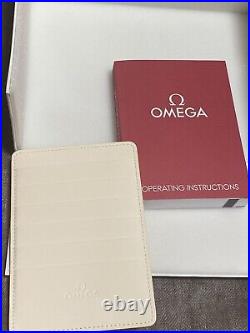 Omega Genuine watch box case Wooden Booklet Card case Pouch Outer box MINT
