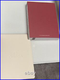 Omega Genuine watch box case Wooden Booklet Card case Pouch Outer box MINT