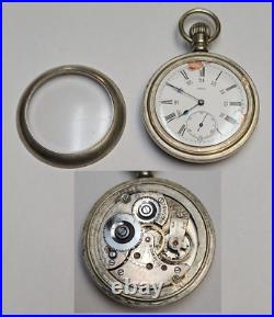 Omega Pocket Watch 24H 15J Silveroid Case circa Movement SN 1665881 Runs Well